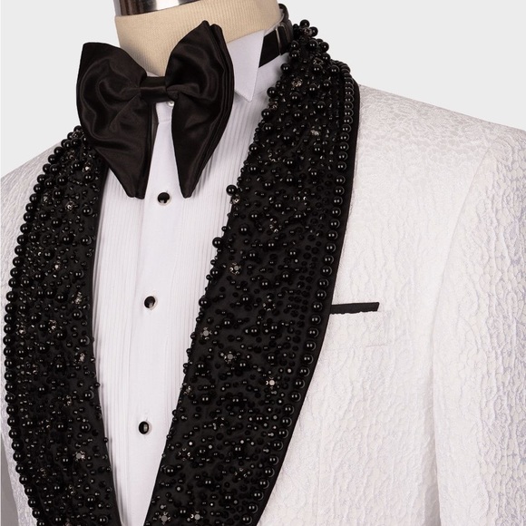 Men’s White Black Tuxedo - Picture 2 of 6